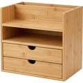 Durpa Bamboo Desk Organizer with Mail Slot and Two Drawers Natural - Product view