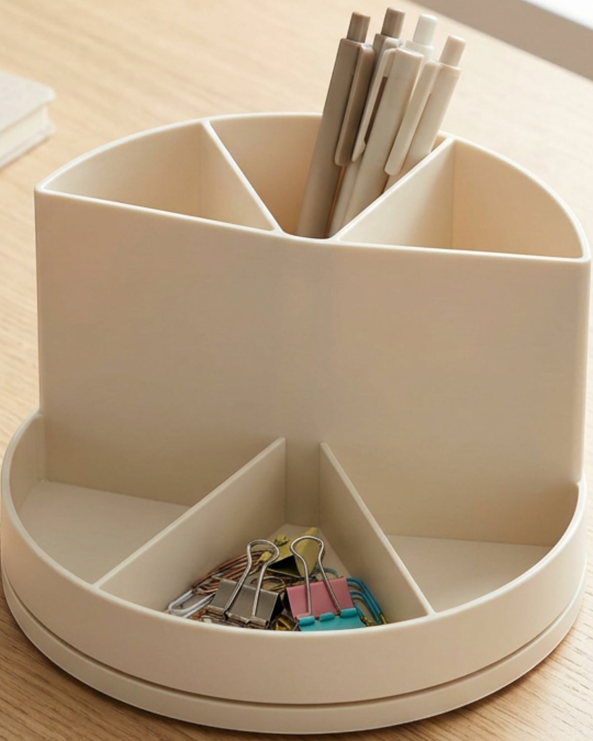Durpa Rotating Desktop Organizer with Six Compartments Ivory - Lifestyle view