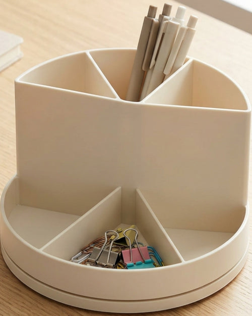 Durpa Rotating Desktop Organizer with Six Compartments Ivory - Lifestyle view