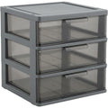 Durpa Stackable Desktop Organizer with Three Drawers Smoke Gray - Product view